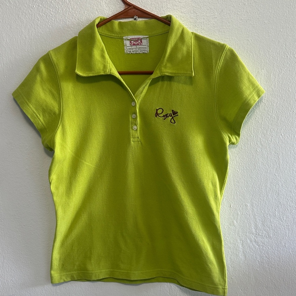 Roxy Pique classic Polo shirt women Large (junior) size - Picture 2 of 7